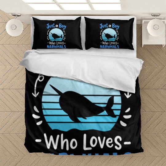 Narwhals Whales Narwhal Lover Retro Bedding Sets
