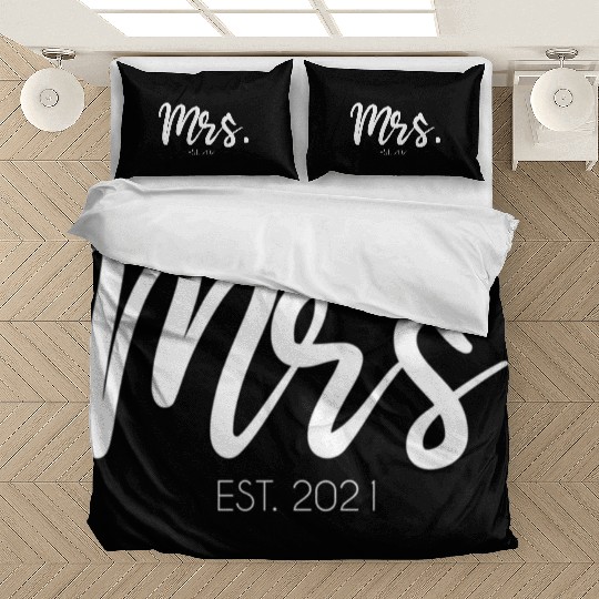 Wedding Mrs Est 2021 Bridal Bride Bedding Sets