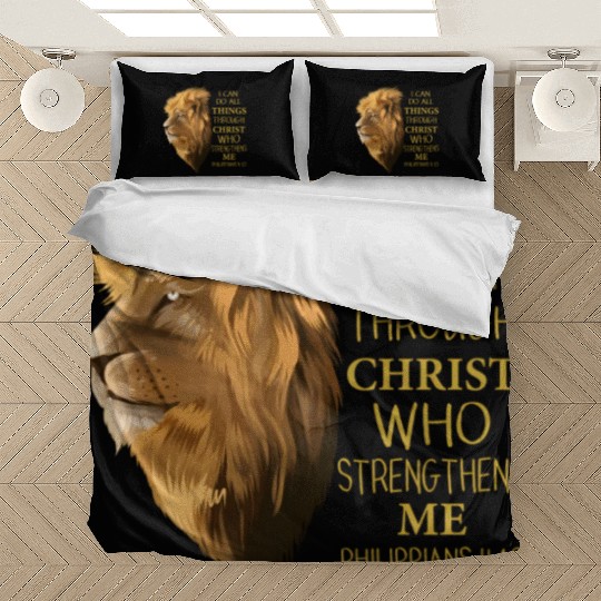 Philippians 4 13 Religious Lion Verses Christian Bedding Sets