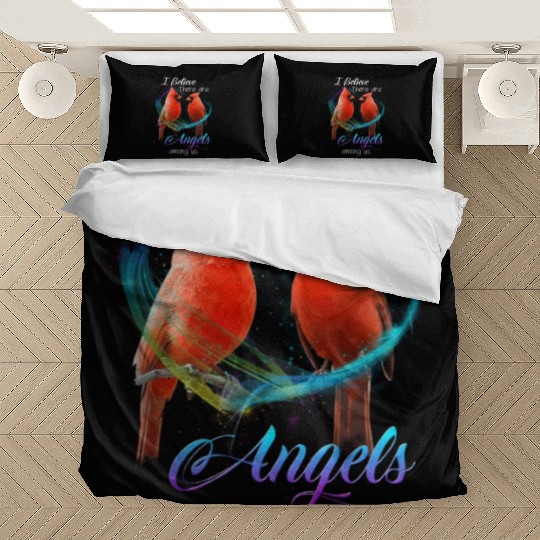 Cardinal Bird I Believe There Are Angels Among Us Bedding Sets