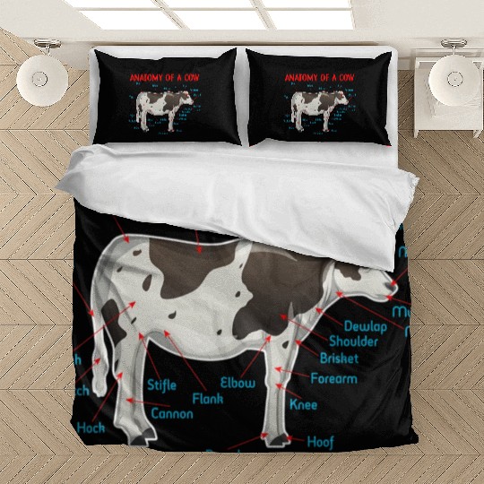 Anatomy Of A Cow Educational Cow Farmer Bedding Sets