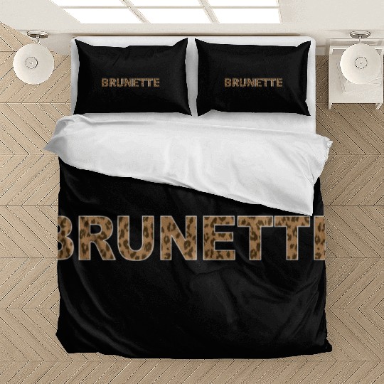 Brunette Leopard Print Bold Text Bedding Sets