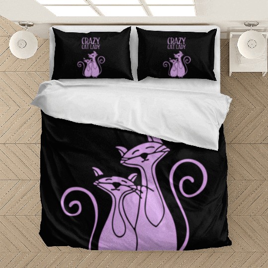 Crazy Cat Lady For Cat Purple Bedding Sets