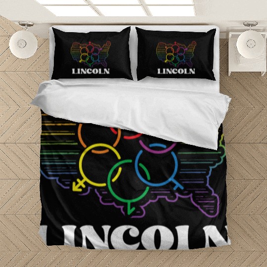 Lincoln Pride Month Pride Flag LGBT Community LGBT Bedding Sets