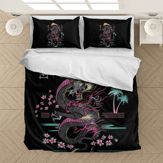 Japanese Tokyo Dragon Asian Inred 80Â€™S Style Bedding Sets