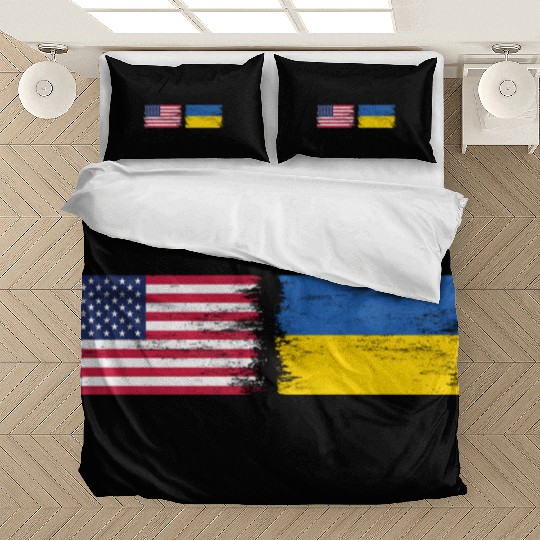 Ukrainian American Flag Ukraine Usa America Roots Bedding Sets