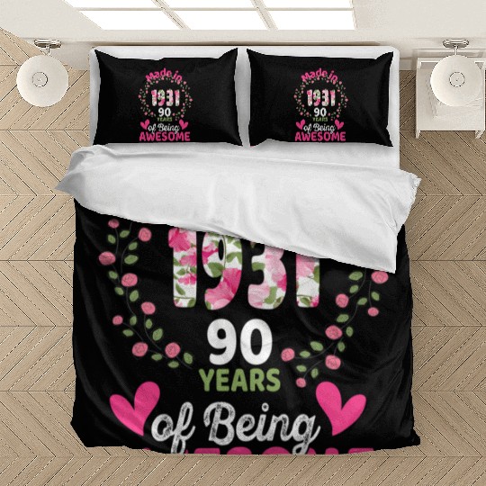 90 90Th Born In 1931 Floral Bedding Sets