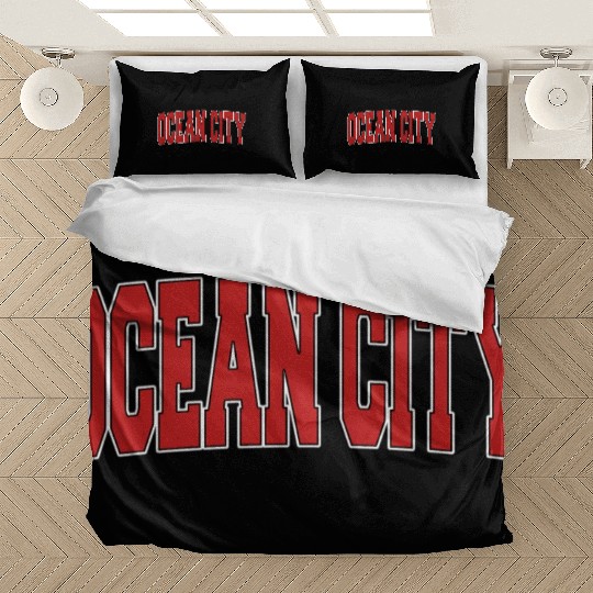 Ocean City Nj New Jersey Varsity Style Usa Sports Bedding Sets