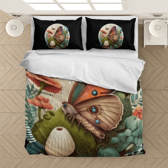 Cottagecore Butterfly Mushroom Plants Botanic Herb Bedding Sets