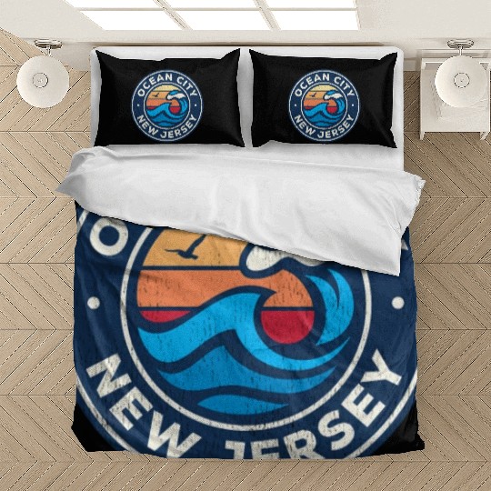 Ocean City New Jersey Nj Nautical Waves Bedding Sets