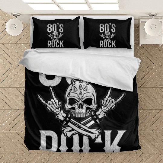 80S Rock And Roll Distressed Music Guitar Band Bedding Sets