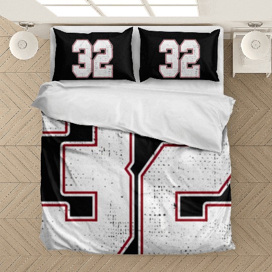 32 Outline Number 32 Varsity Fan Sports Team Bedding Sets