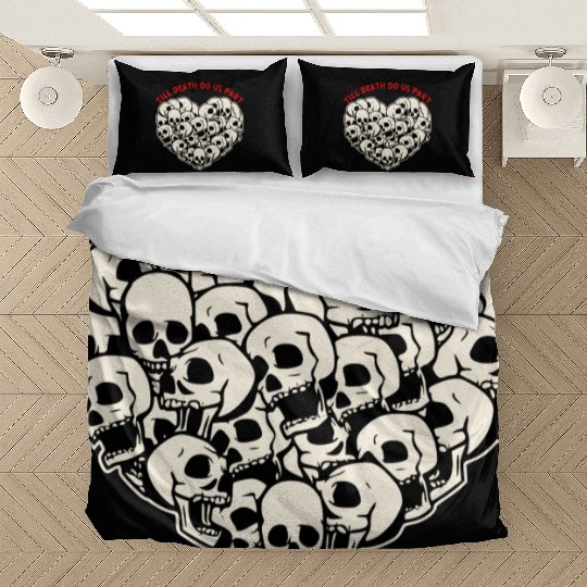 Till Death Do Us Part Skulls Heart ©WhiteTigerLLC Bedding Sets