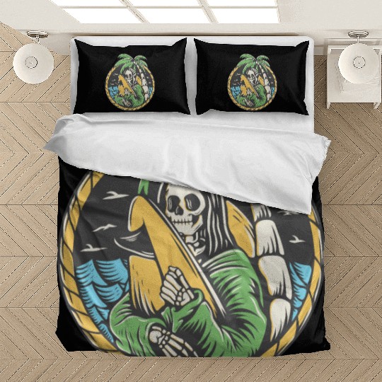 MONALISA SKULL IN THE BEACH Bedding Sets