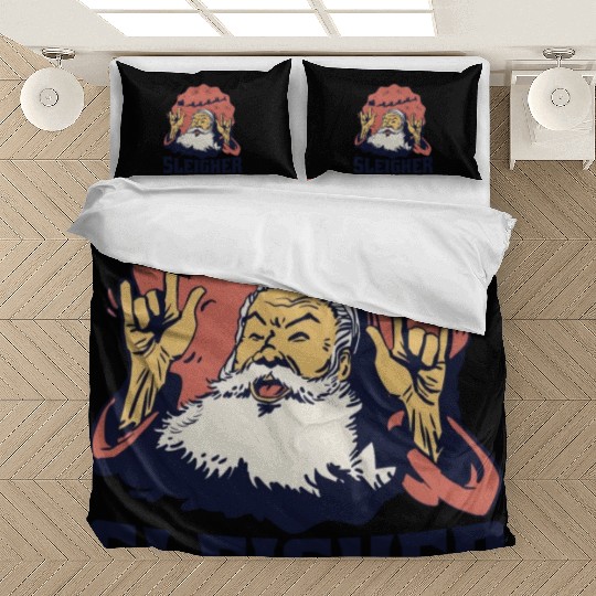 Heavy Metal Santa Sign Of The Horns Bedding Sets