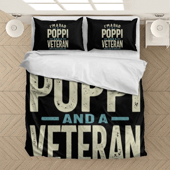 I m A Dad Poppi And A Veteran Bedding Sets