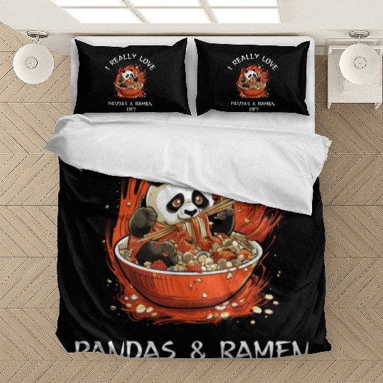 Kawaii Anime Panda Otaku Japanese Ramen Noodles Bedding Sets