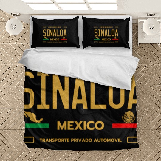 Sinaloa Meco License Plate Aesthetic Sinaloa Bedding Sets