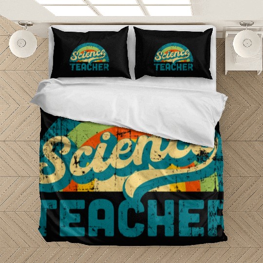 Science Teacher Retro Vintage 70S 80S Groovy Distr Bedding Sets