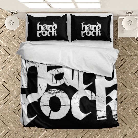 hard rock typography Bedding Sets
