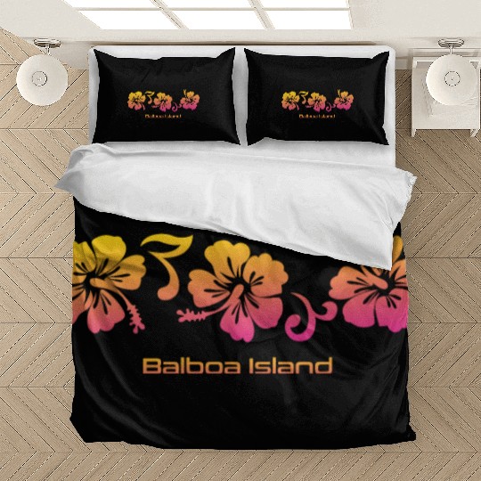 Balboa Island California Hibiscus Souvenir Bedding Sets