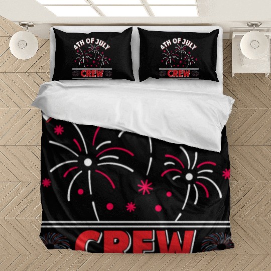 4th of July Crew USA Party Fan Independence Day Bedding Sets
