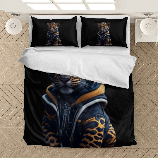 A cute tiny hyper realistic baby jaguar Bedding Sets