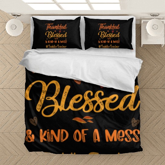 Toddler Teacher Thankful Blessed Thanksgiving Bedding Sets