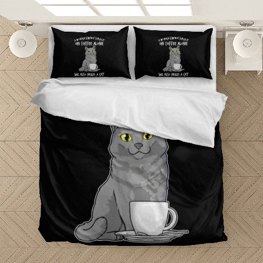 Woman Cat Lover Coffee Lover Caffeine Meow Bedding Sets