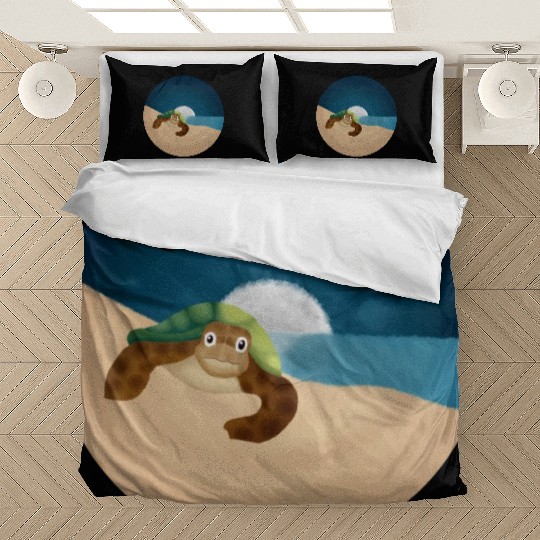 Night Serenity: Sea Turtle by the Moon Bedding Sets