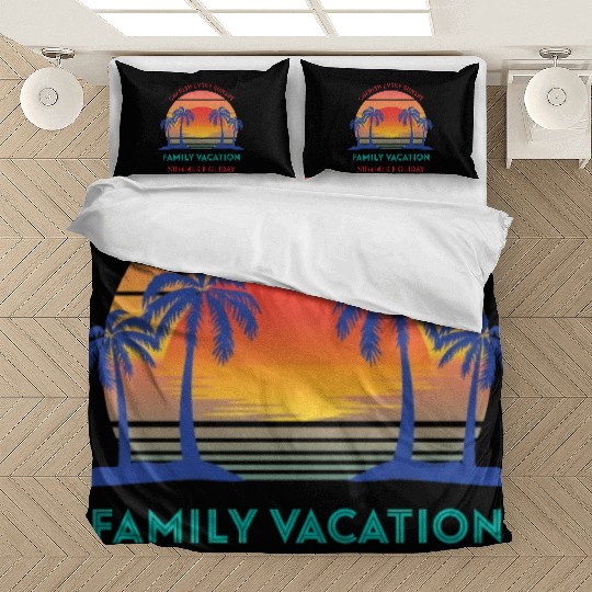 Retro Vintage Family Vacation Cherish Every Sunset Bedding Sets