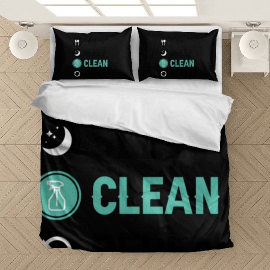Eat Sleep Clean Repeat aesthetic Bedding Sets