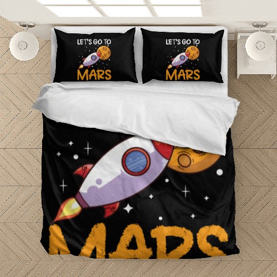Let's Go To Mars Space Explorer Planet Sayings Bedding Sets