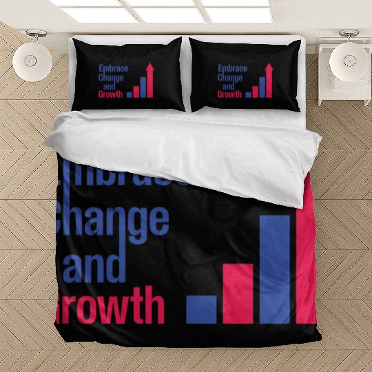 Embrace Change and Growth quote typography product Bedding Sets