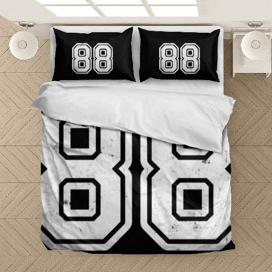 Number 88 White Sports Jersey Vintage Bedding Sets