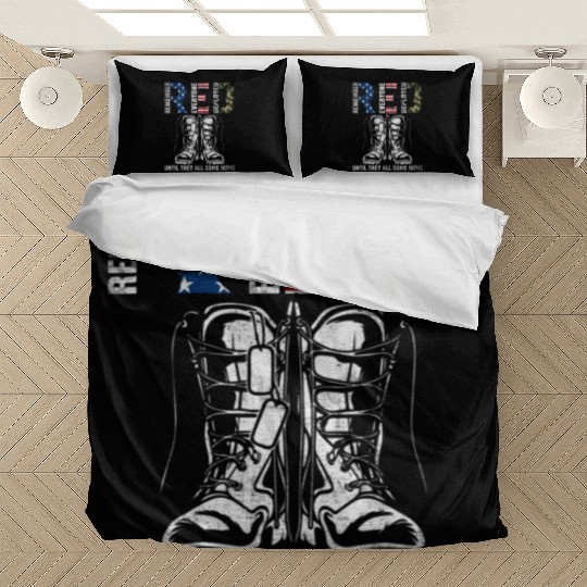 Remember Everyone Deployed Us Flag Camouflage Red Bedding Sets