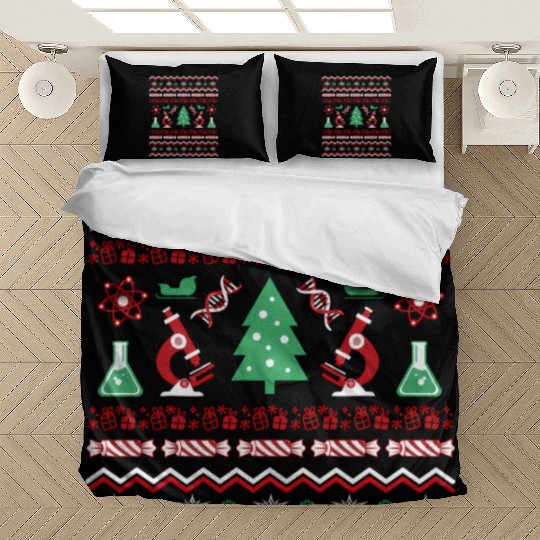 Science Laboratory Ugly Sweater Dna Microbiology Bedding Sets