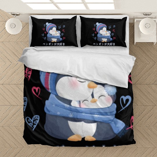 I Love Penguins Love Mom Penguin Bedding Sets