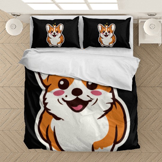 Cute Little Corgi Dog Lover Puppy Retro Bedding Sets