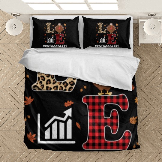 Funny Data Analyst Thanksgiving Design Bedding Sets
