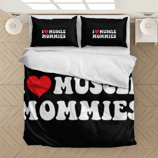 I Love Muscle Mommies Groovy I He Gym Bedding Sets
