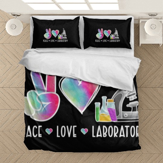 Lab Technologist Peace Love Laboratory Bedding Sets