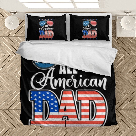 All American Dad Usa Sunglasses Flag Father's Day Bedding Sets