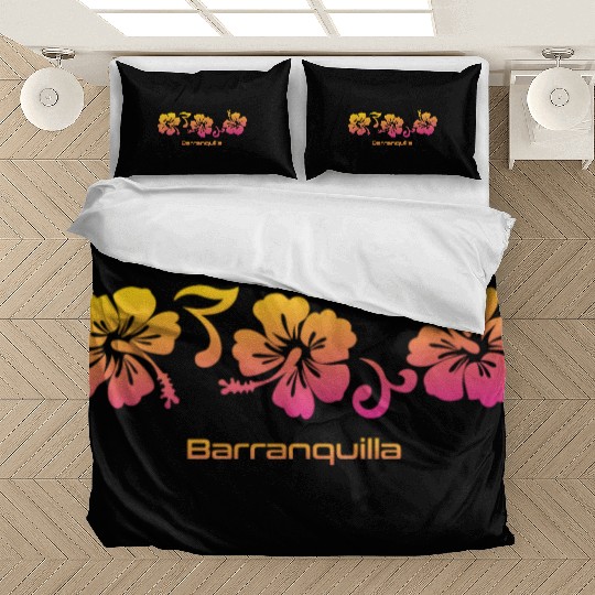Barranquilla Colombia Hibiscus Souvenir Vacation Bedding Sets