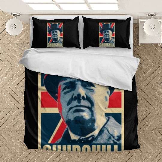 Winston Churhill Union Jack Propaganda Pop Art Bedding Sets