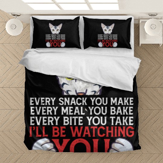 I'Ll Be Watching You Oriental Cat Owner Bedding Sets
