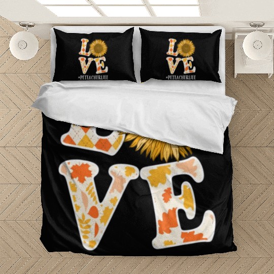 PE Teacher Love Autumn Fall Sunflower Bedding Sets