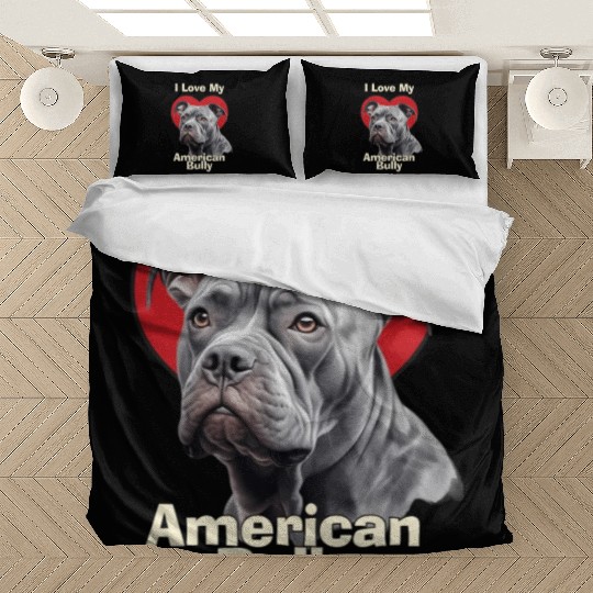 I Love My American Bully Puppy Dog Bedding Sets