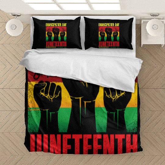 Ecipation Day 1865 African American Juneteenth Fla Bedding Sets