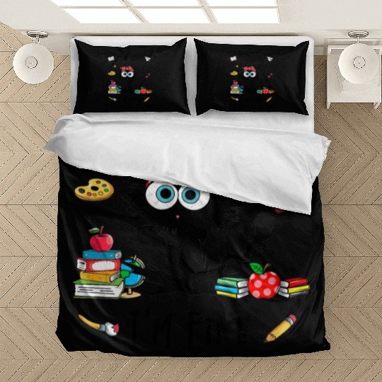 Black Cat It'S Fine I'M Fine Everything Is Fine Bedding Sets